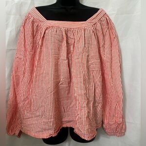 Terra & Sky Striped Off-Shoulder Women's Top